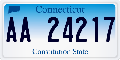 CT license plate AA24217