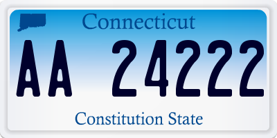 CT license plate AA24222