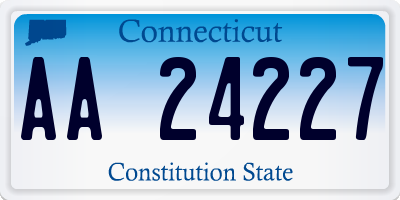 CT license plate AA24227