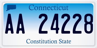 CT license plate AA24228