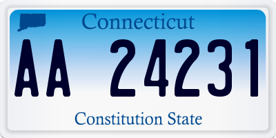 CT license plate AA24231