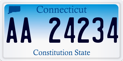 CT license plate AA24234