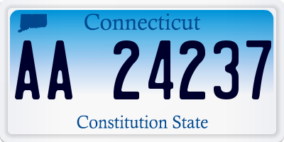 CT license plate AA24237