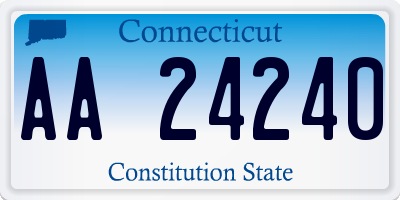 CT license plate AA24240