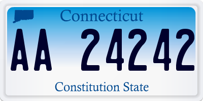 CT license plate AA24242