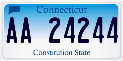 CT license plate AA24244