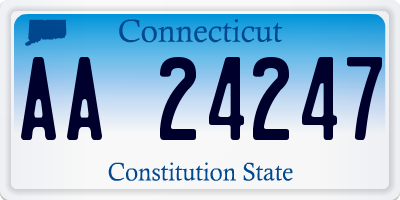 CT license plate AA24247