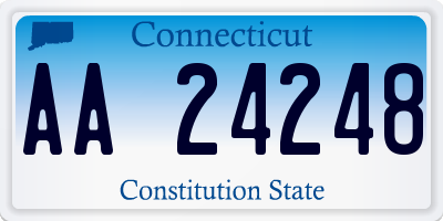 CT license plate AA24248