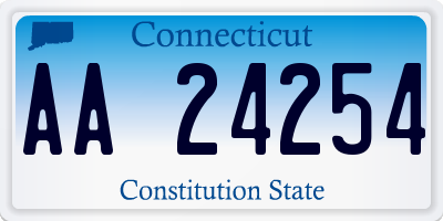 CT license plate AA24254