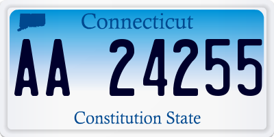 CT license plate AA24255