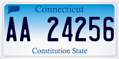 CT license plate AA24256