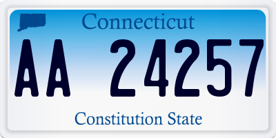 CT license plate AA24257