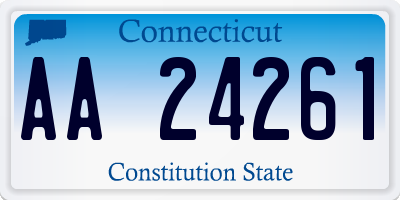 CT license plate AA24261