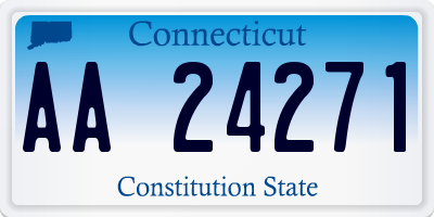 CT license plate AA24271