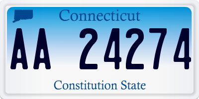 CT license plate AA24274