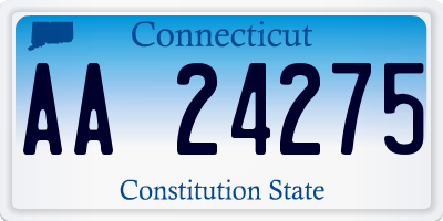 CT license plate AA24275