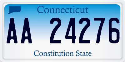 CT license plate AA24276