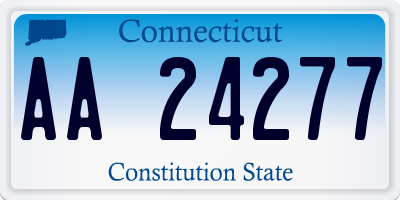 CT license plate AA24277