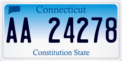 CT license plate AA24278