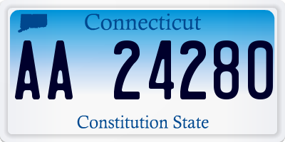 CT license plate AA24280