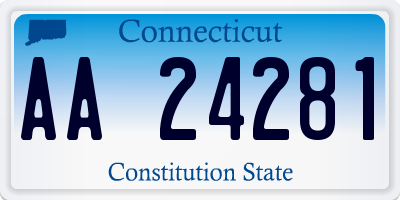 CT license plate AA24281