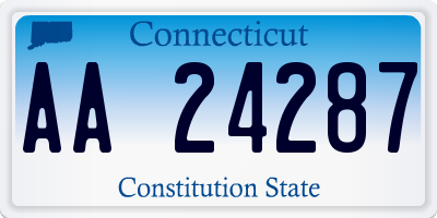 CT license plate AA24287