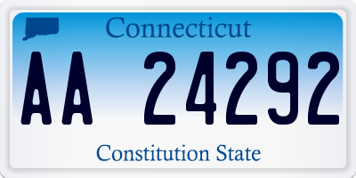 CT license plate AA24292