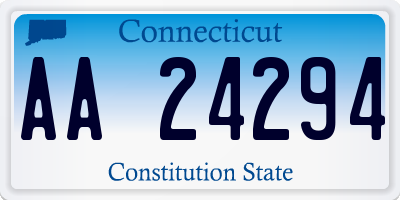 CT license plate AA24294