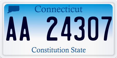 CT license plate AA24307