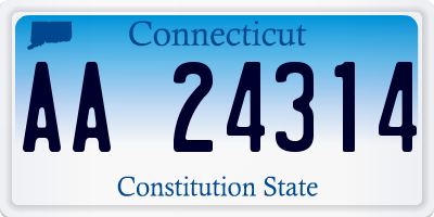 CT license plate AA24314