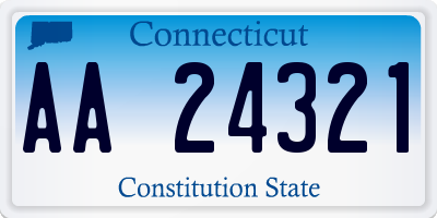 CT license plate AA24321