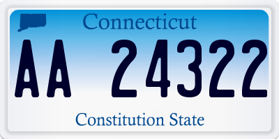 CT license plate AA24322