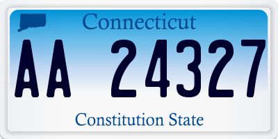 CT license plate AA24327