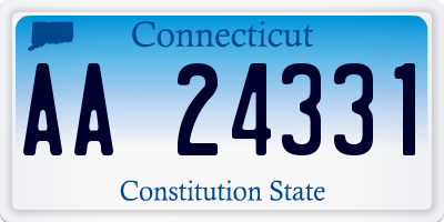 CT license plate AA24331