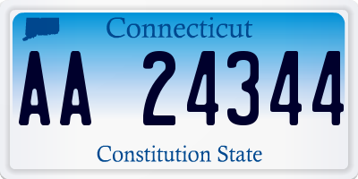 CT license plate AA24344