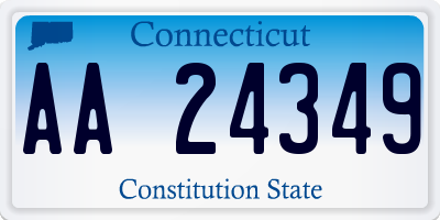 CT license plate AA24349