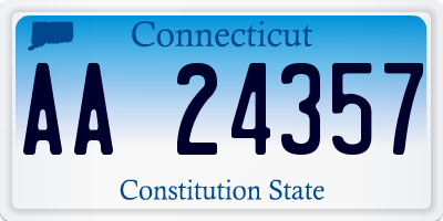 CT license plate AA24357