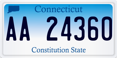 CT license plate AA24360