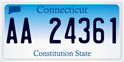 CT license plate AA24361