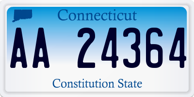 CT license plate AA24364