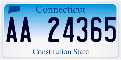 CT license plate AA24365