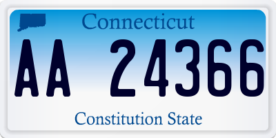 CT license plate AA24366