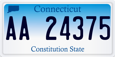 CT license plate AA24375