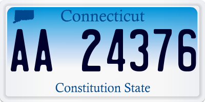 CT license plate AA24376