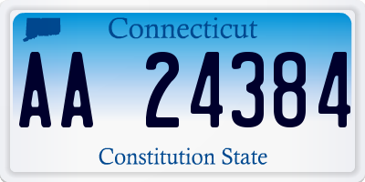 CT license plate AA24384