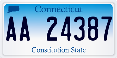CT license plate AA24387