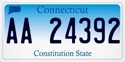 CT license plate AA24392
