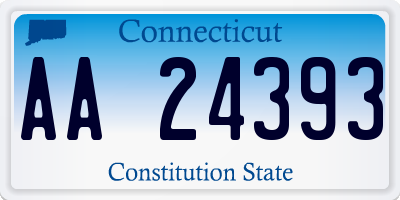 CT license plate AA24393