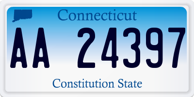 CT license plate AA24397