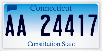 CT license plate AA24417